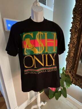 Million Dolla Motive Cash Only Graphic T-Shirt Size Large
